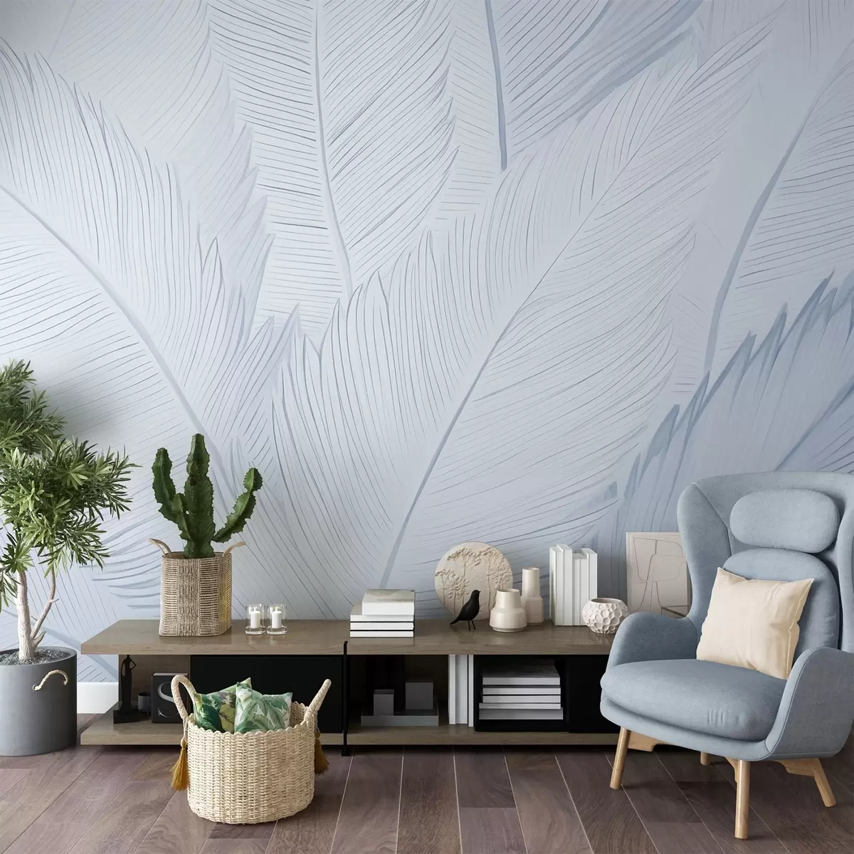 wall murals Fluffy feathers w04289v2