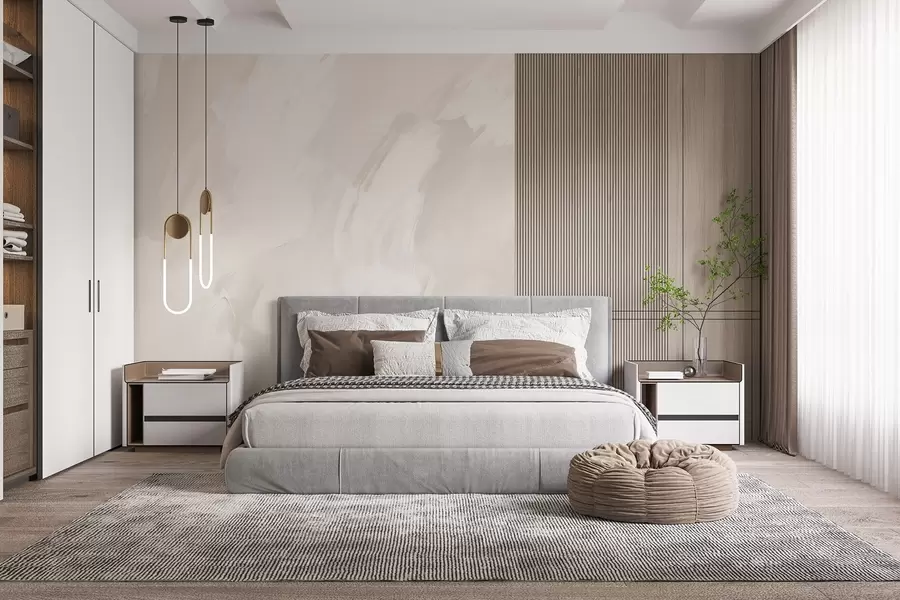 peintures murales Traits abstraits avec imitation d'une texture usée w04291v2