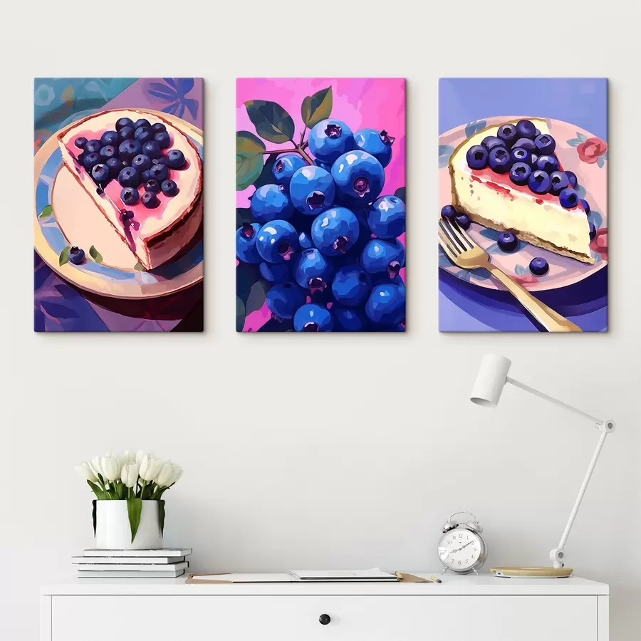 wall murals Cheesecake and blueberries m00547