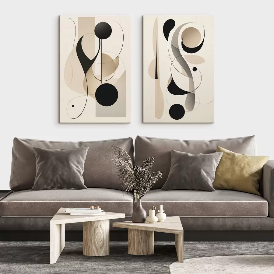 wall murals Abstract composition with curves and shapes m00538