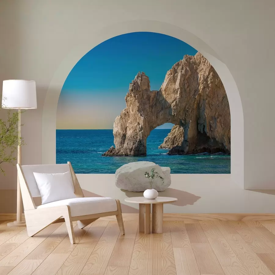 Wall Mural Photo Wallpaper view of the sea and rock through the arch w04286