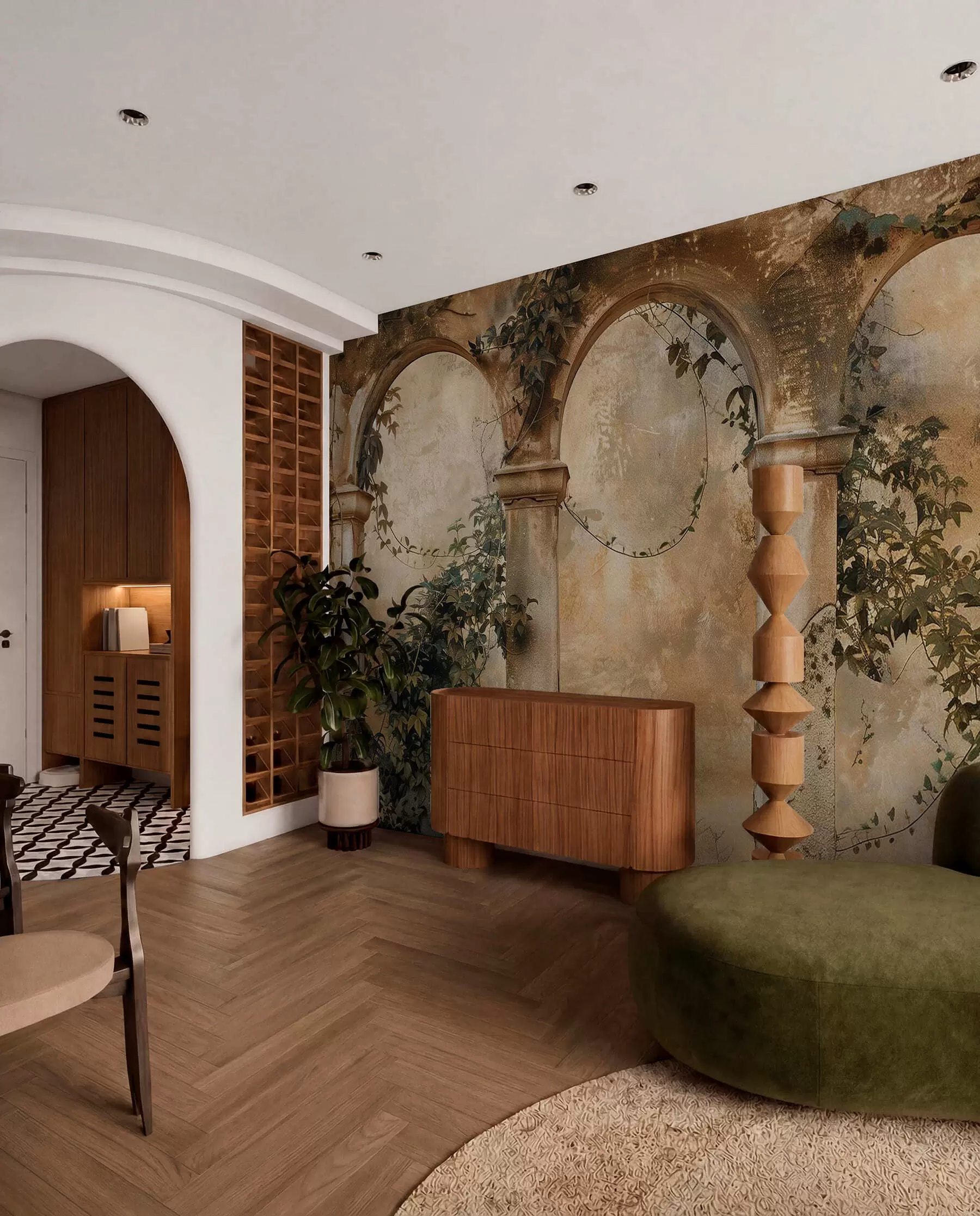 Wall Mural Photo Wallpaper Ivy over Weathered Arches w04304