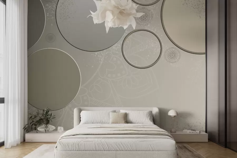 Wall Mural Photo Wallpaper Variety of circles on a translucent background w09181