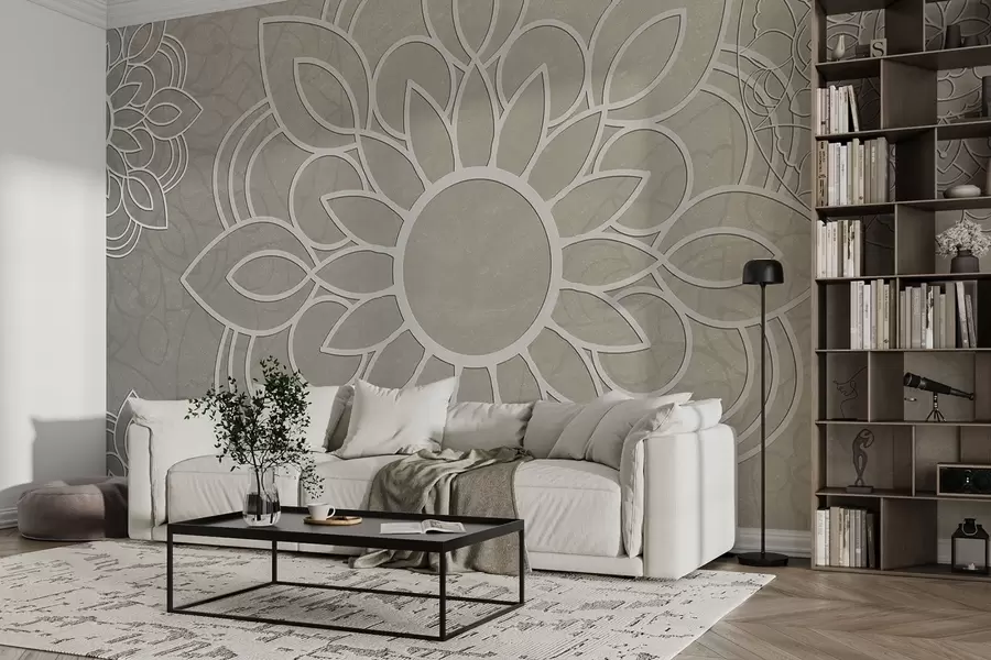 Wall Mural Photo Wallpaper Beautiful patterns in light beige w09183