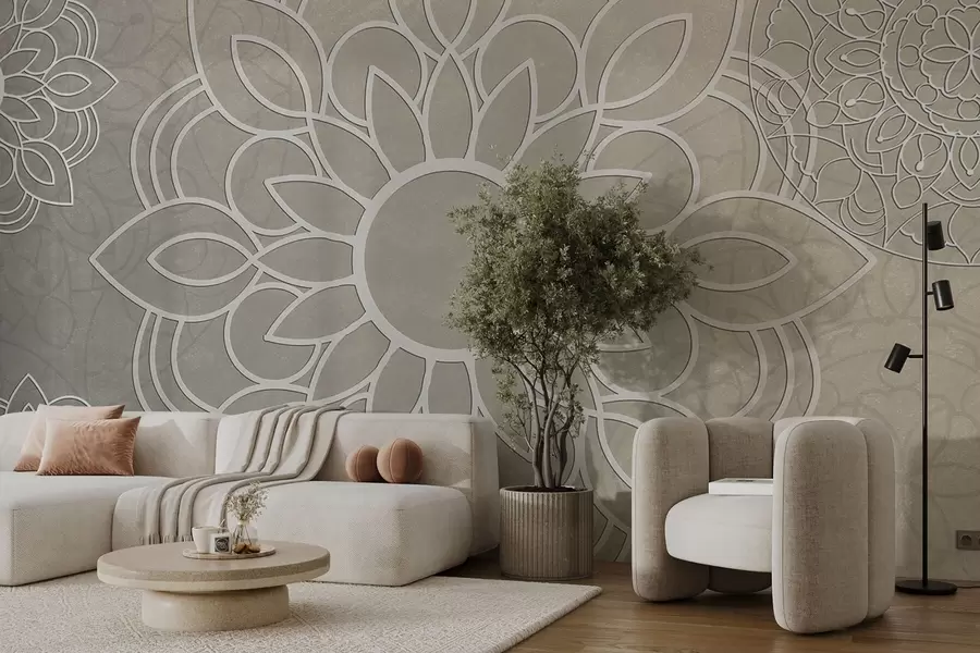 Wall Mural Photo Wallpaper Beautiful patterns in light beige w09183