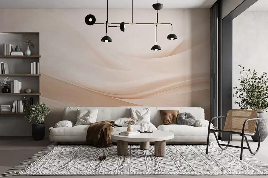 wall murals Gentle airy waves in pastel shades w09279