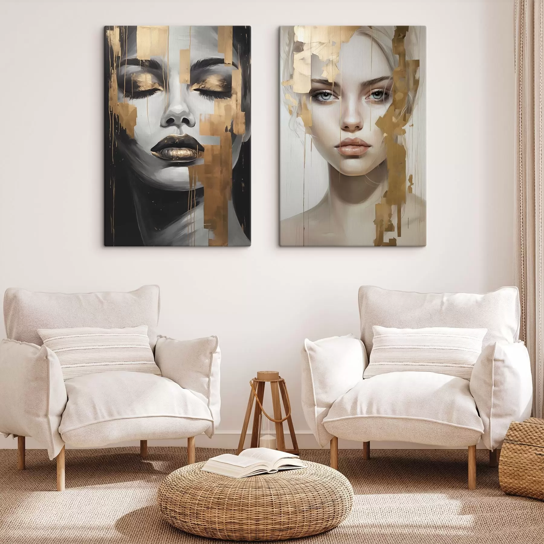 wall murals Black and white female portrait m00544