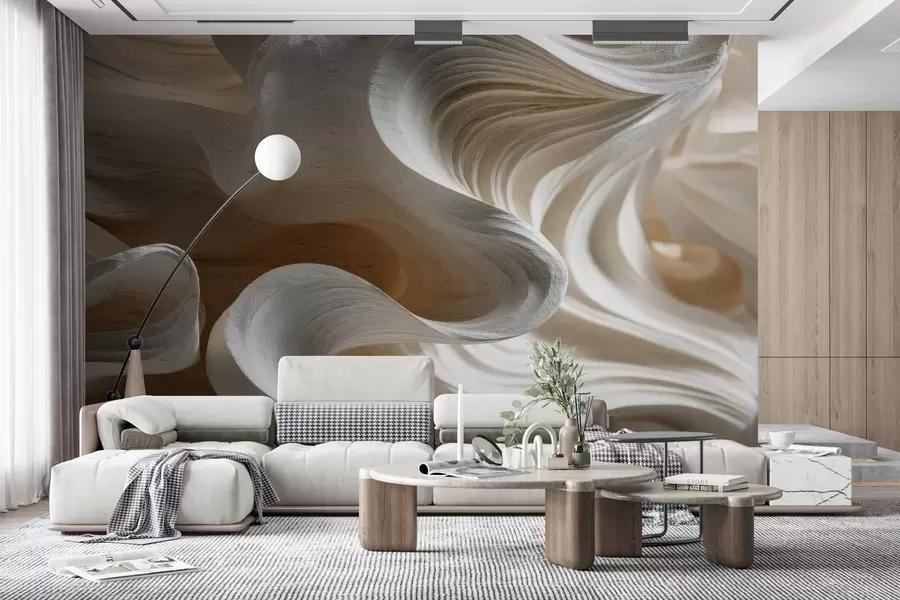 Wall Mural Photo Wallpaper Imitation of wooden waves w04316