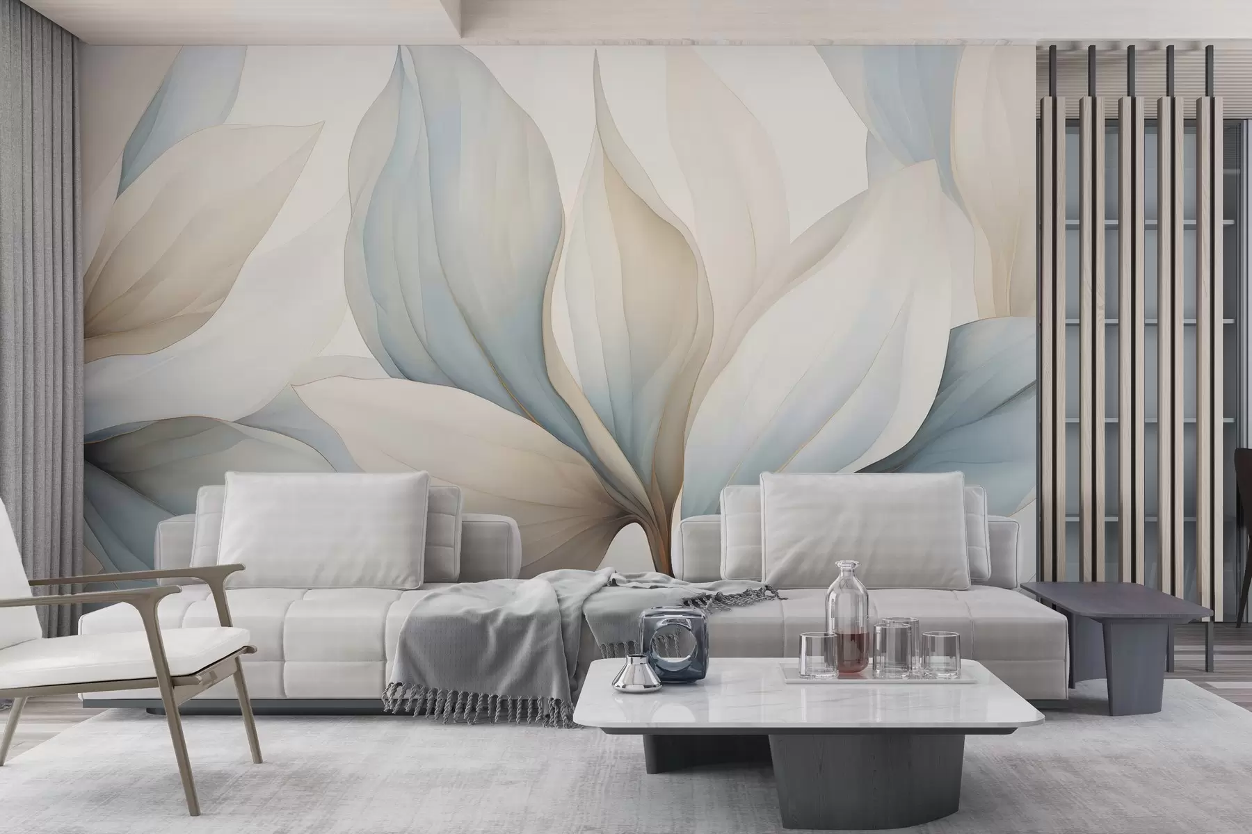 wall murals Watercolor large petals w04317