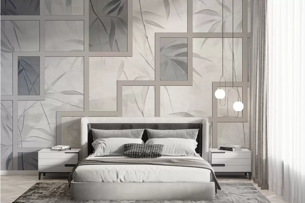 Wall Mural Photo Wallpaper Bamboo and geometry w04319
