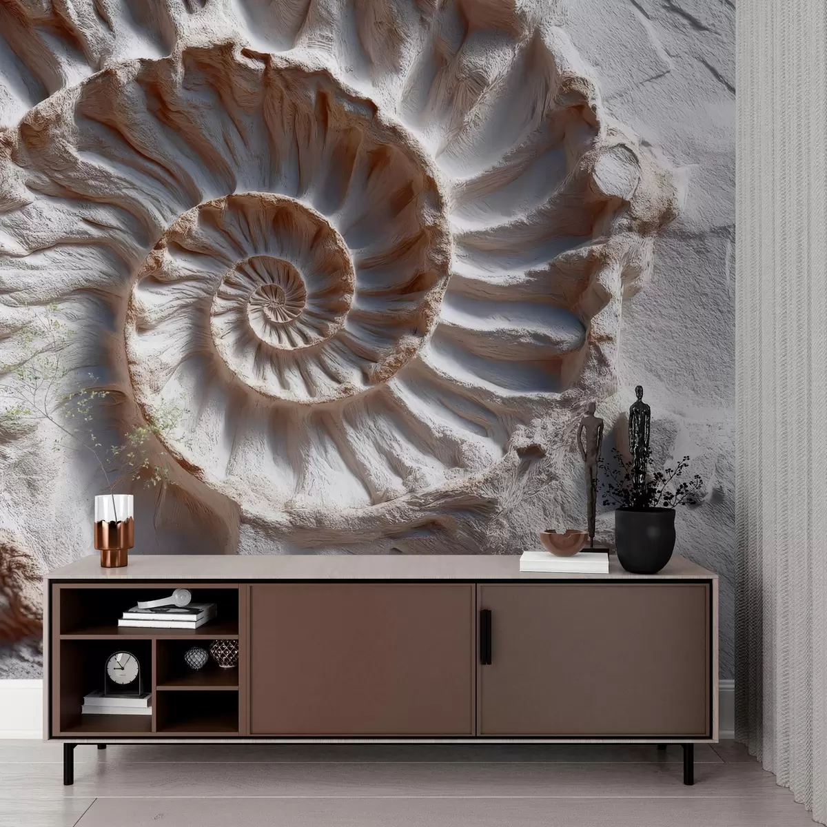Wall Mural Photo Wallpaper Ammonite print w04323