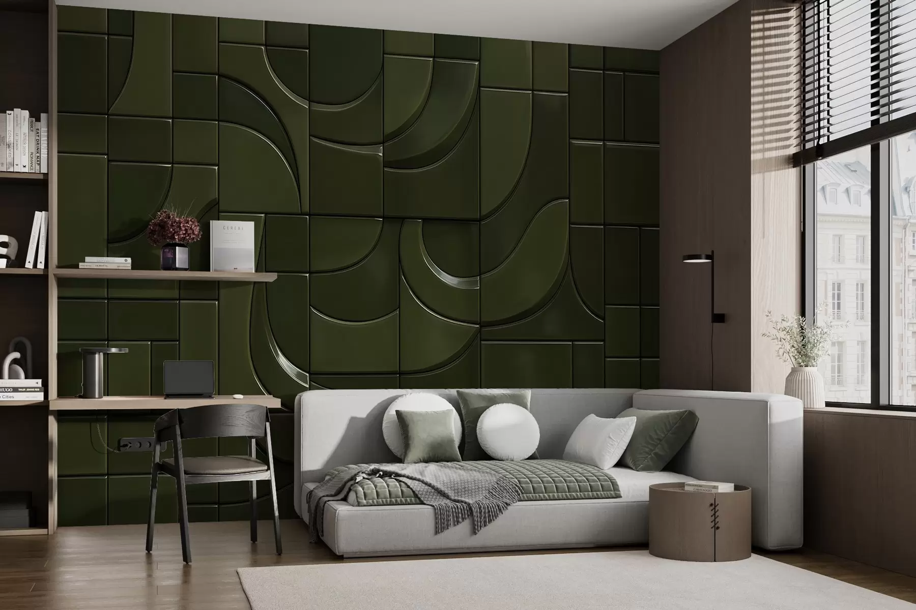 murales Imitación de paneles brillantes w04325