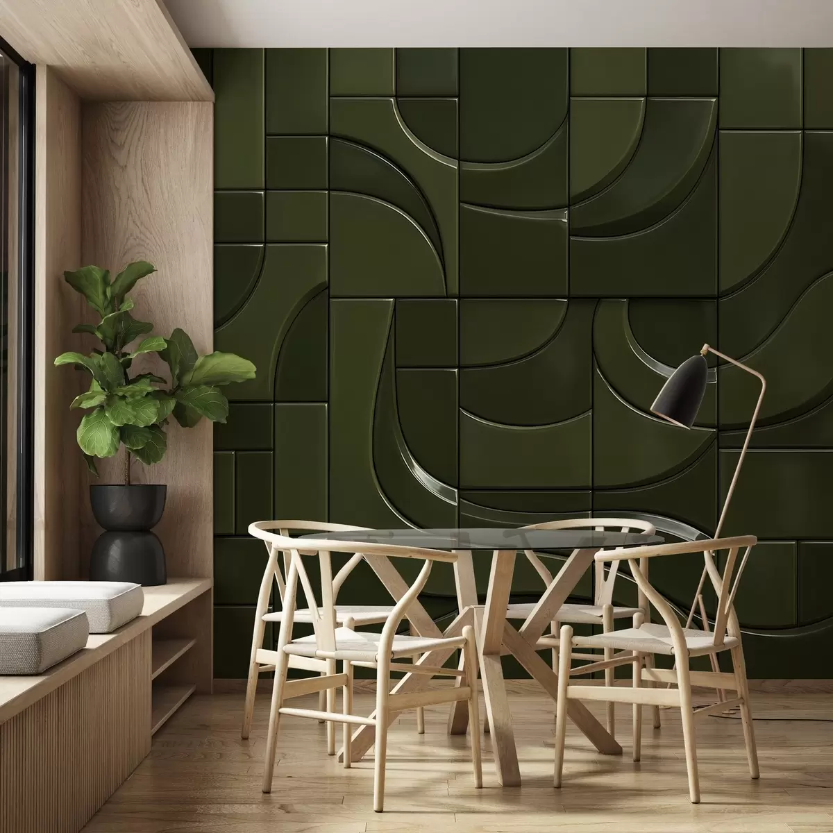 Wall Mural Photo Wallpaper Imitation of glossy panels w04325