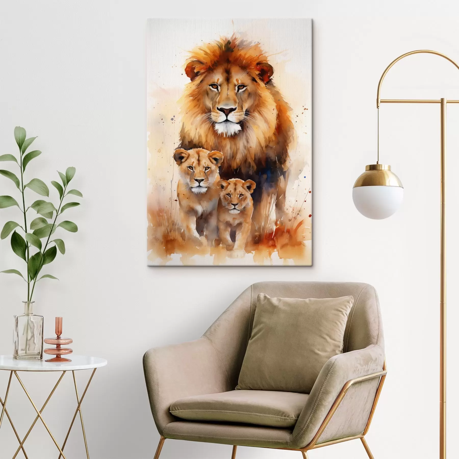 wall murals A family of lions s44555