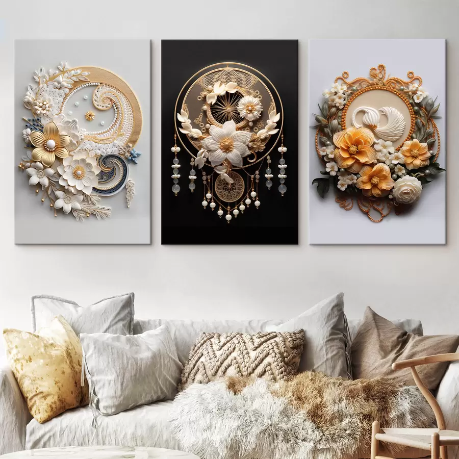 murales Composiciones abstractas de flores m00561