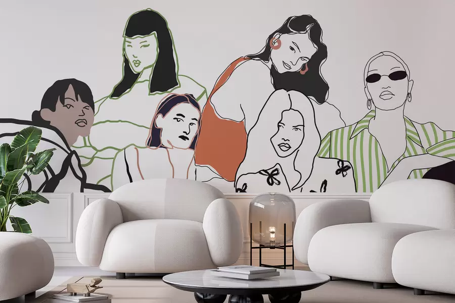 peintures murales Filles w04359