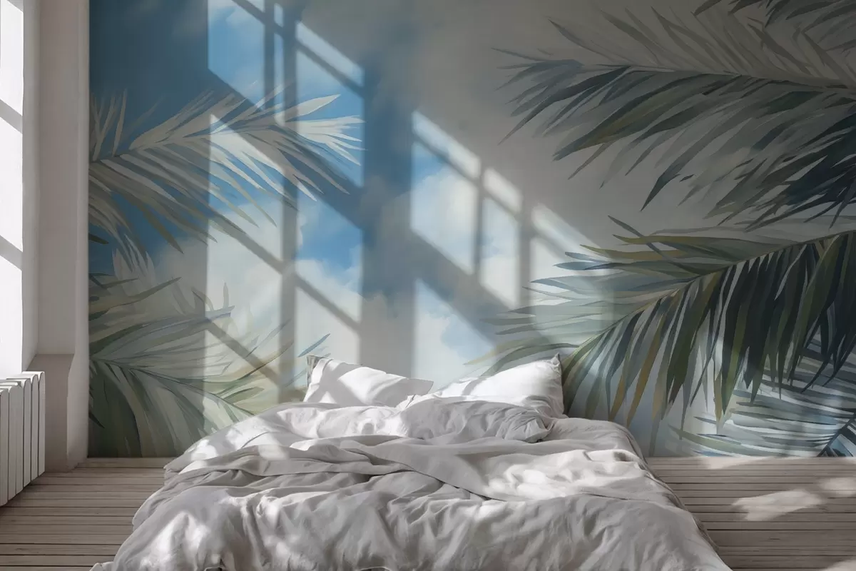 Wall Mural Photo Wallpaper Palm leaves against the sky w04361