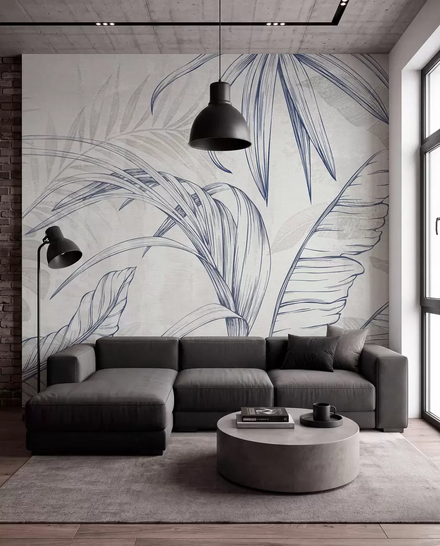 Wall Mural Photo Wallpaper Leaves on background with imitation blur and texture w04362v1