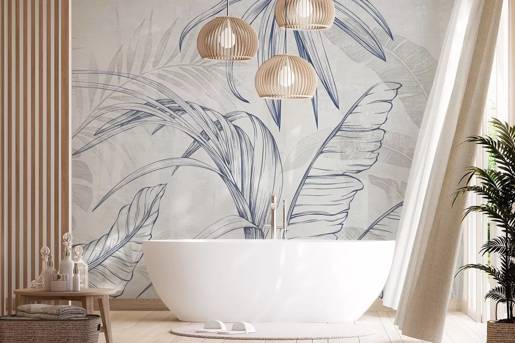 Wall Mural Photo Wallpaper Leaves on background with imitation blur and texture w04362v1