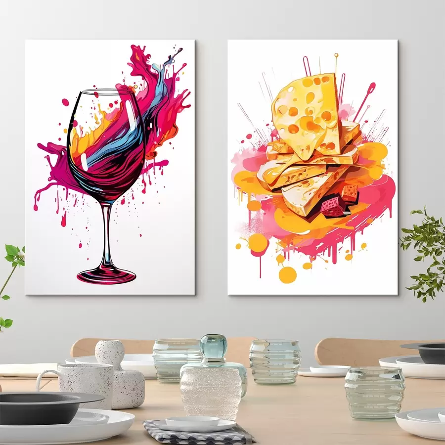 wall murals Wine and cheese m00551