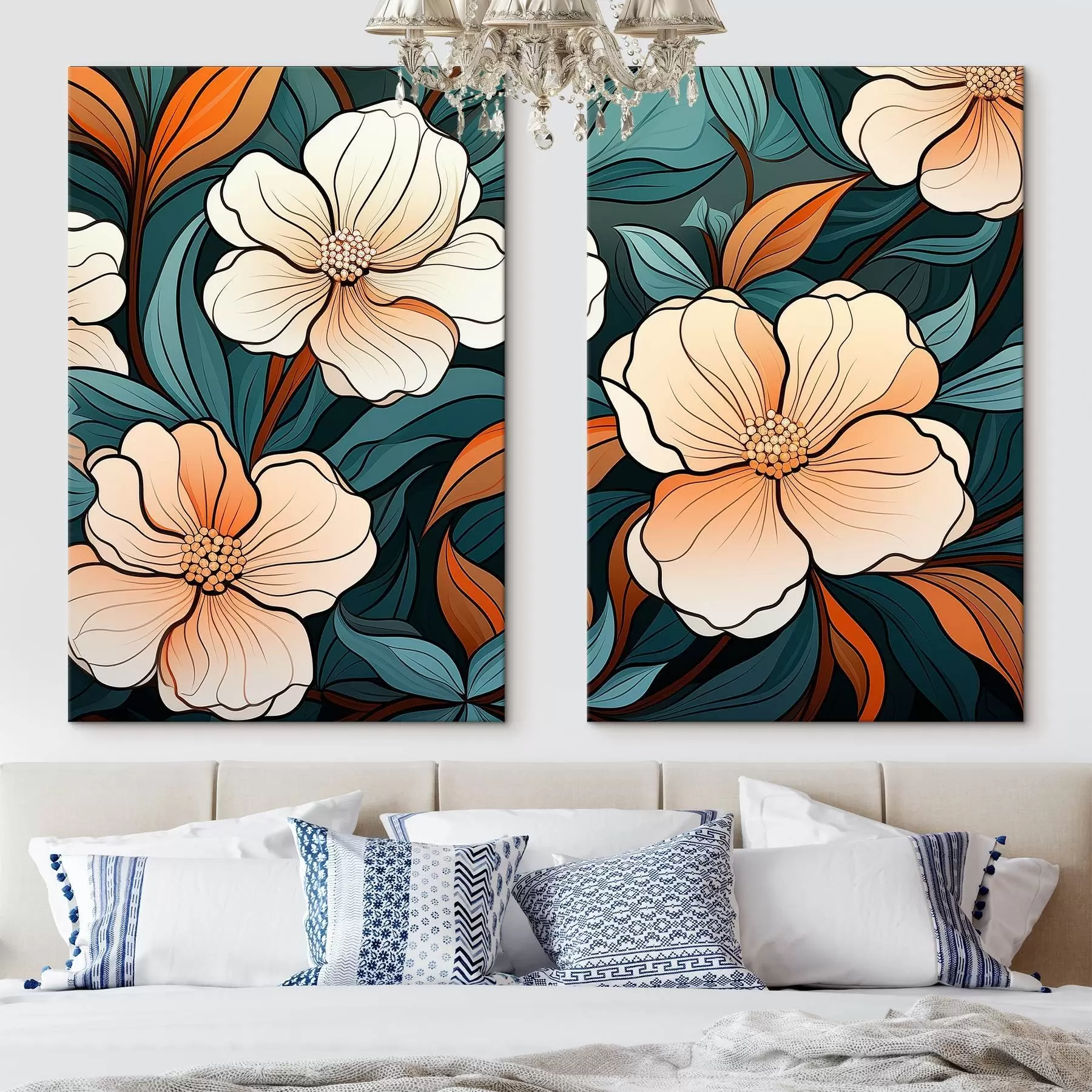 wall murals Colourful flowers m00554