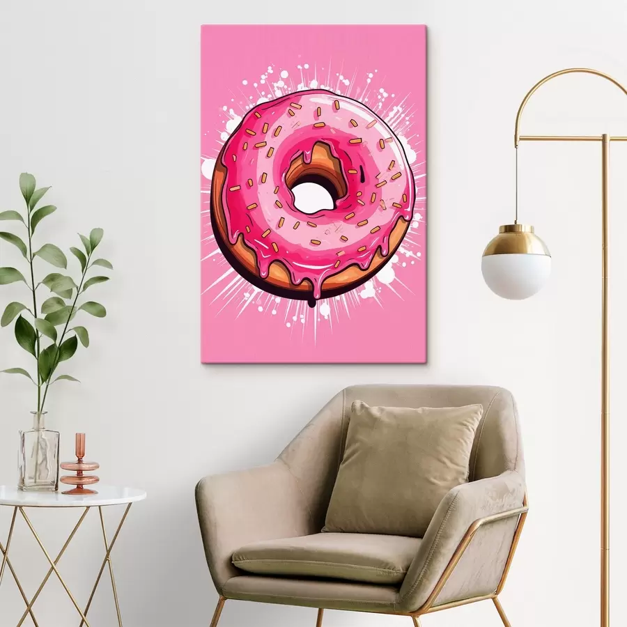 murales Donut con glaseado rosa s45274