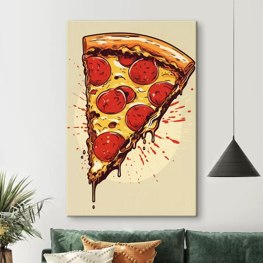 wall murals Slice of pepperoni pizza s45275