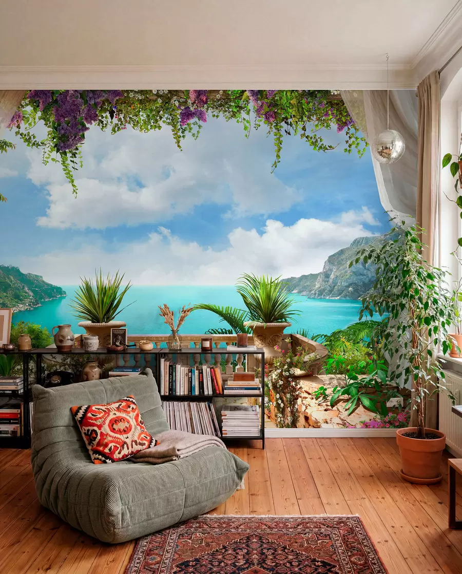 Wall Mural Photo Wallpaper Veranda, overlooking the bay u68055