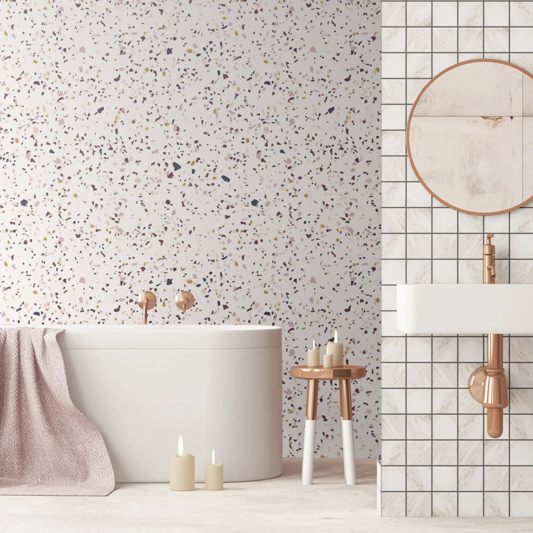 Wall Mural Photo Wallpaper Color crumb effect, Boho style u71766