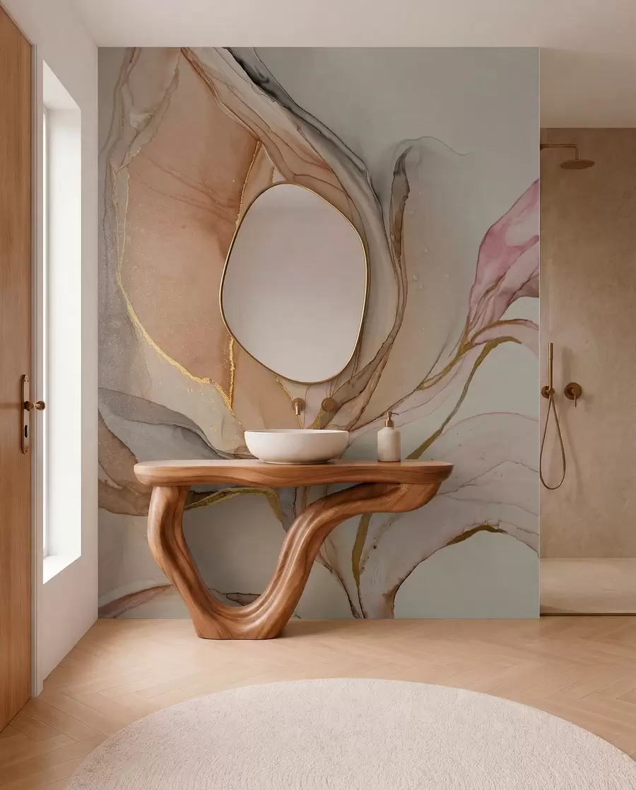 Wall Mural Photo Wallpaper Liquid paints, marble effect u71828