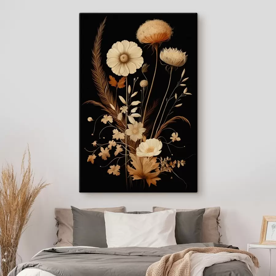 murales Ramo botánico en tonos cálidos s45272