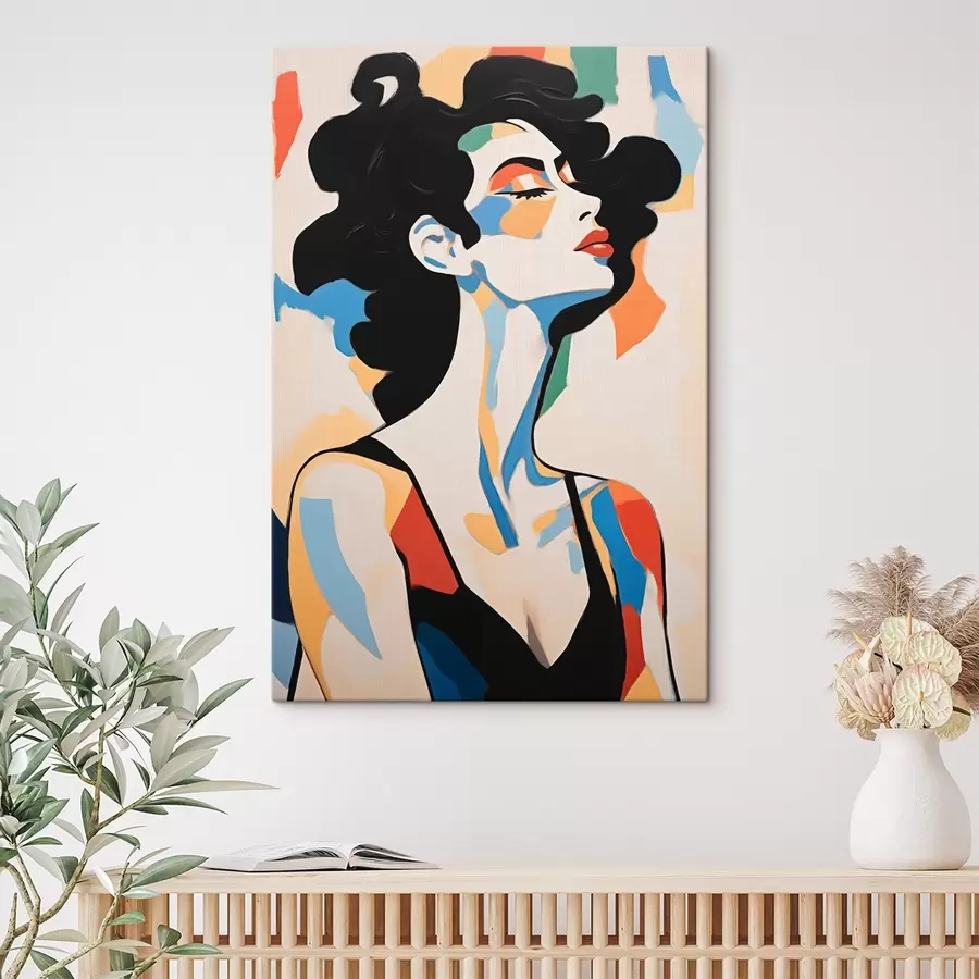 wall murals Abstract portrait of a woman with imitation of brushstrokes s45233