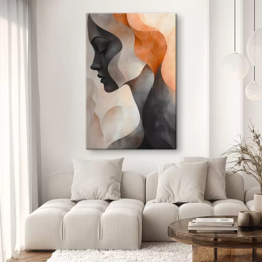 wall murals Abstraction with a portrait of a woman s45235