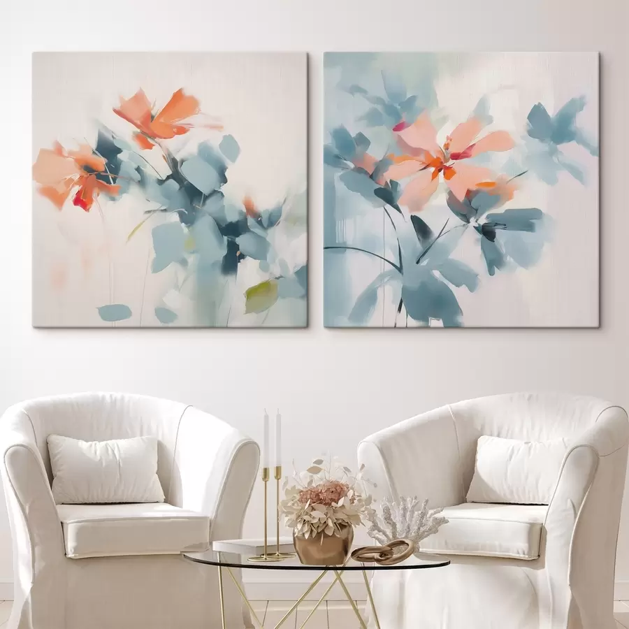 murales Pintura abstracta imitación flores m00564