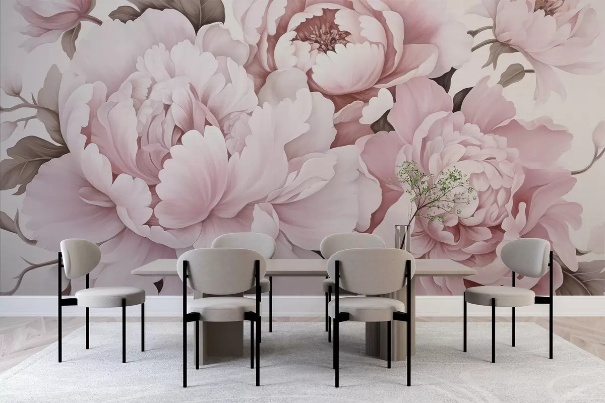 Wall Mural Photo Wallpaper Delicate peonies w04365v1