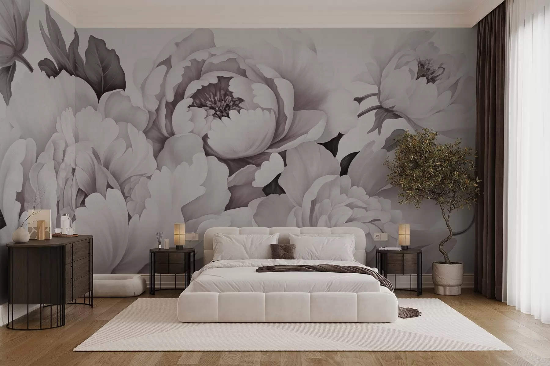Wall Mural Photo Wallpaper Delicate peonies w04365v2