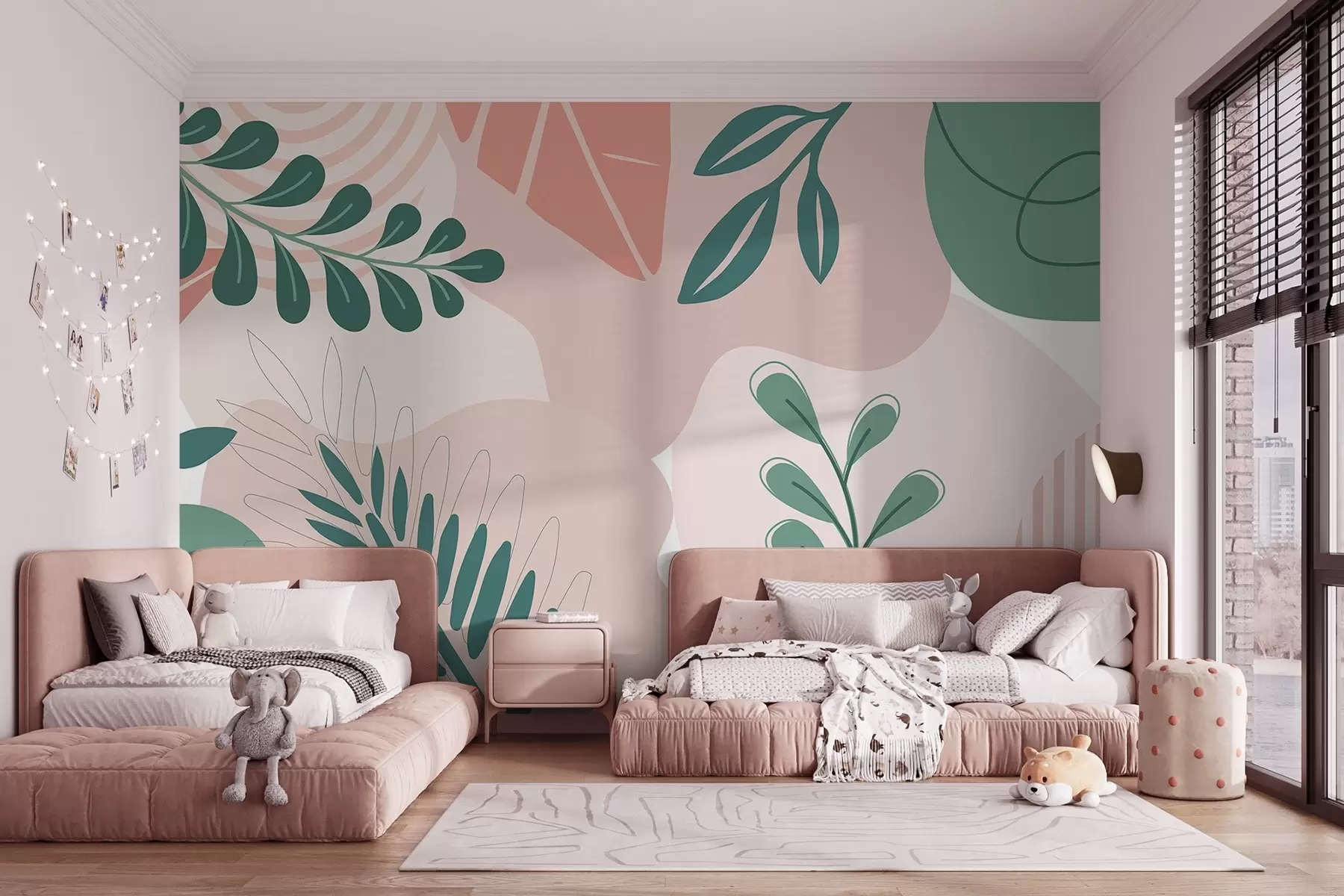 peintures murales Abstraction, feuilles w04366