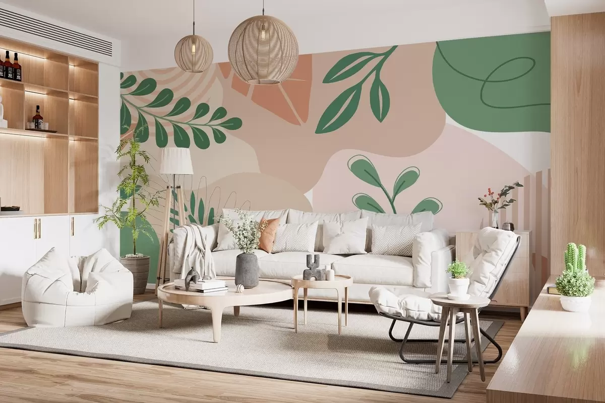 murales Abstracción, hojas w04366v1