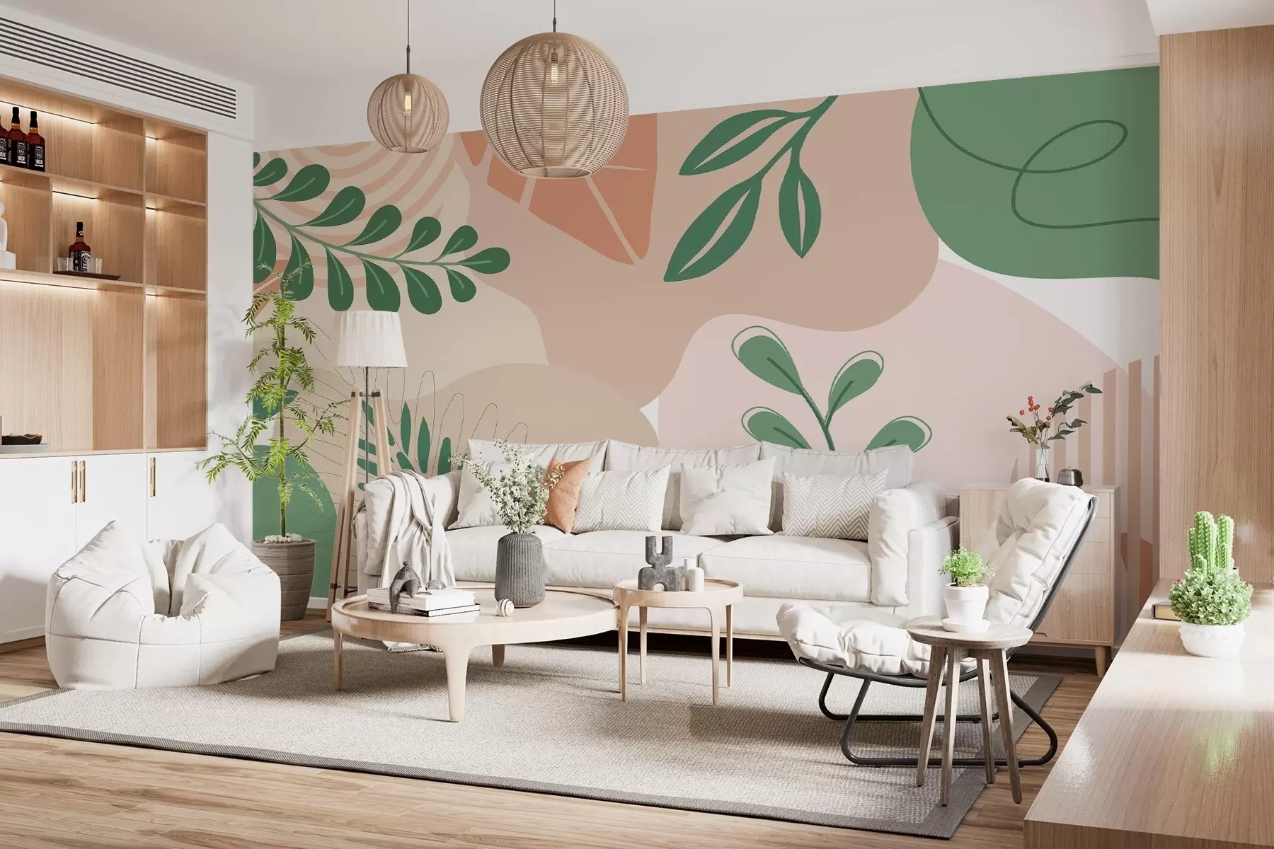 wall murals Abstraction, leaves w04366v1