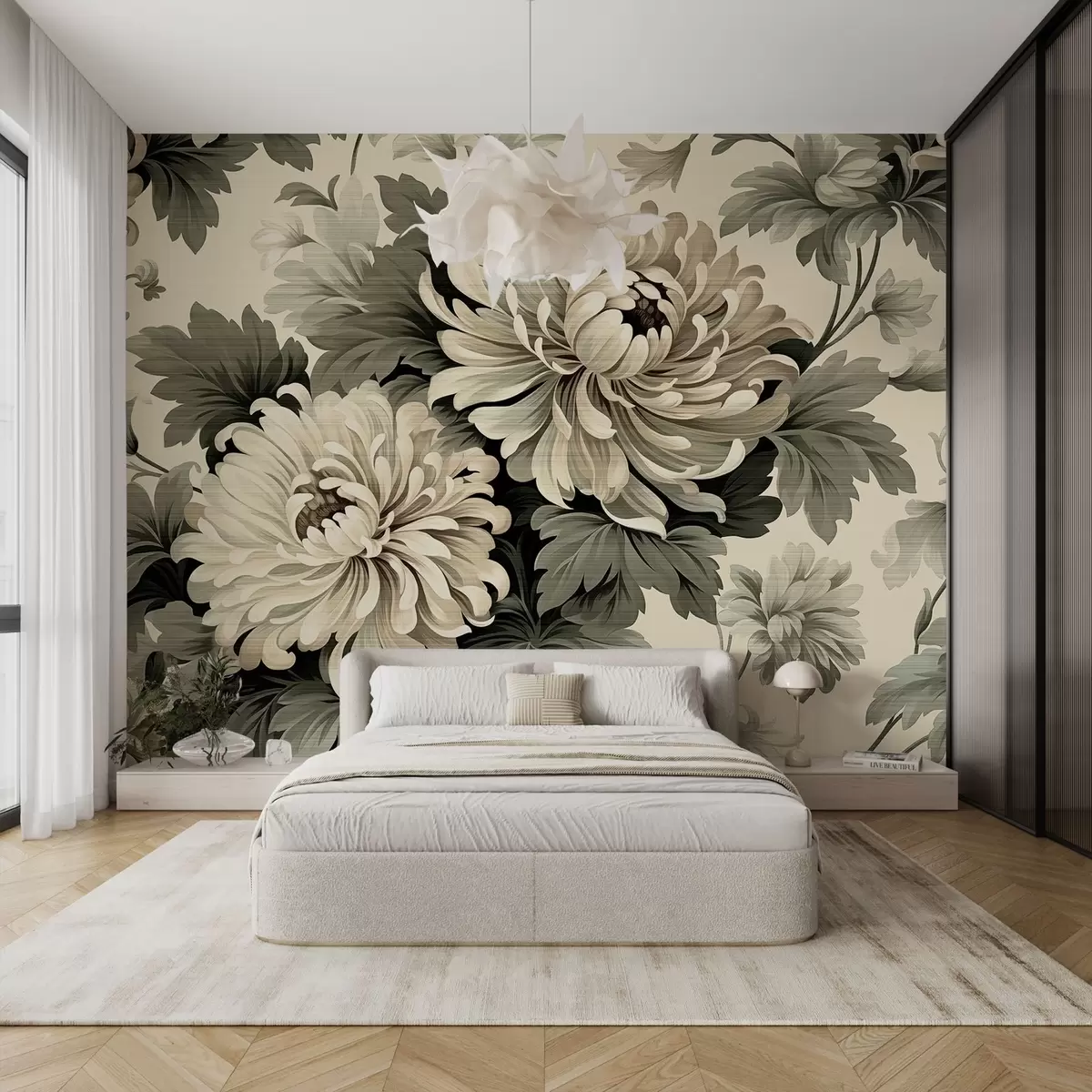 Wall Mural Photo Wallpaper Blooming chrysanthemum w04367