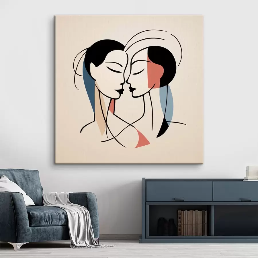 murales Dos caras en estilo abstracto con elementos coloridos s45037