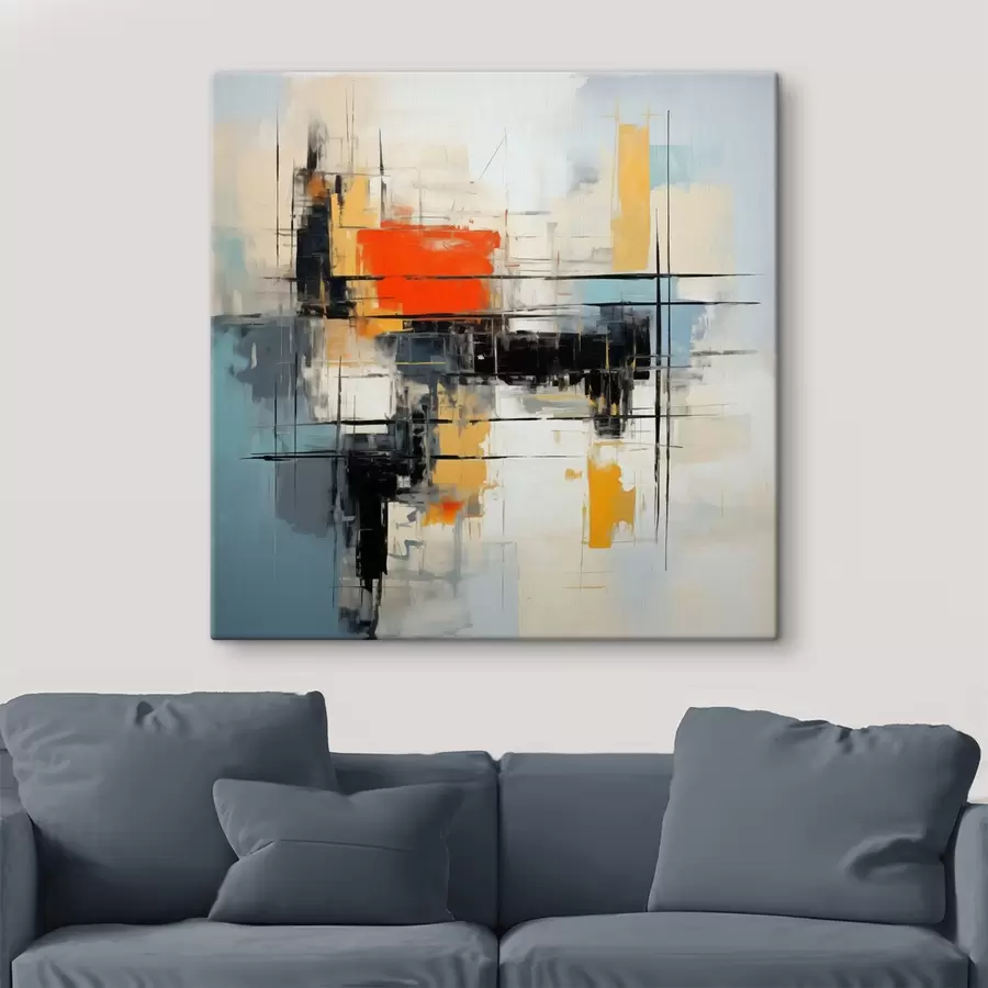 murales Lienzo dinámico de estilo moderno con trazos nítidos s45040