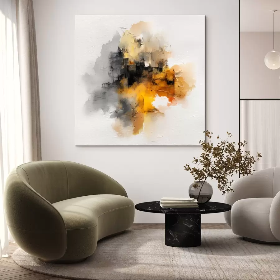 murales Composición abstracta en tonos naranjas y grises con textura s45238