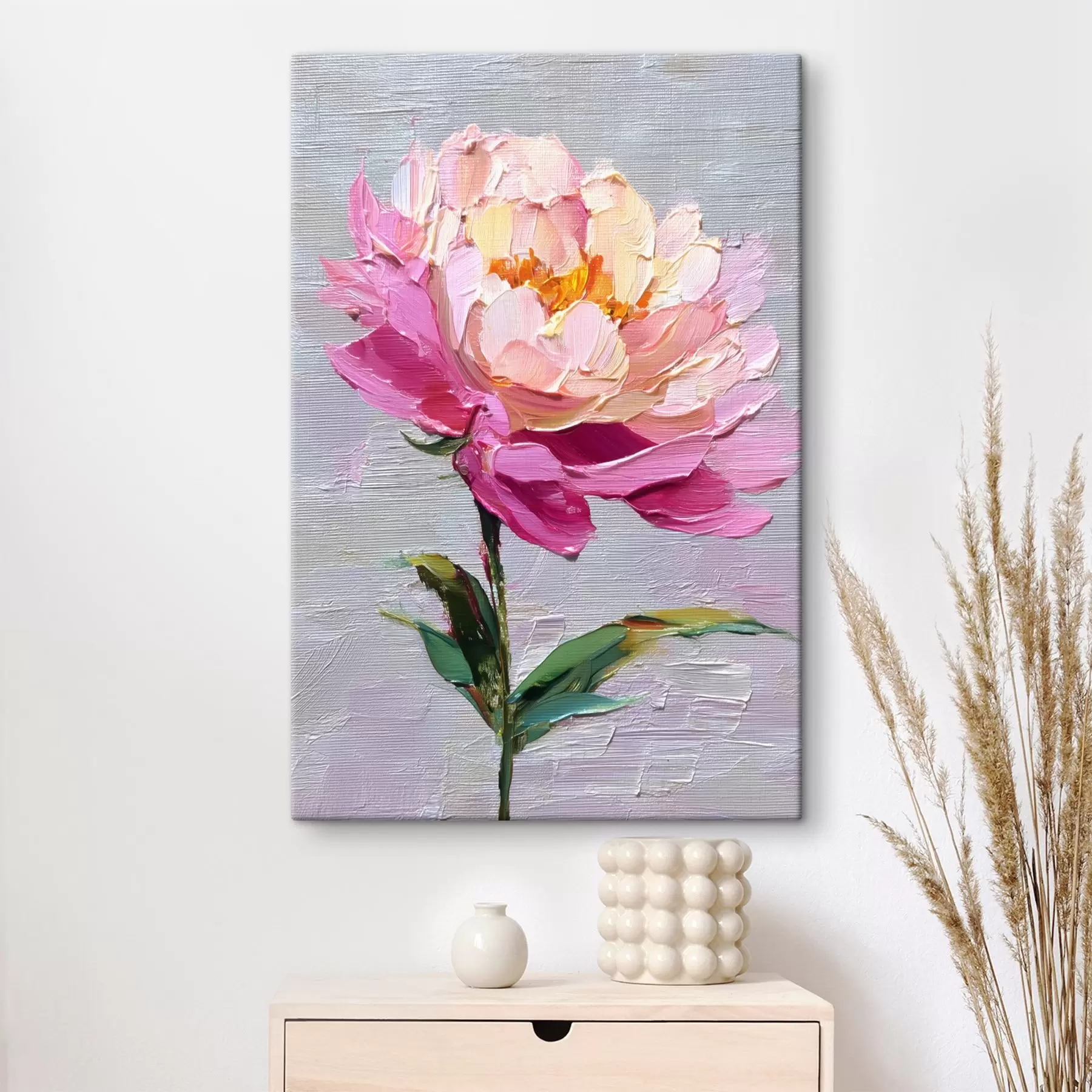 wall murals Art peony: vibrant composition in volumetric style s45248