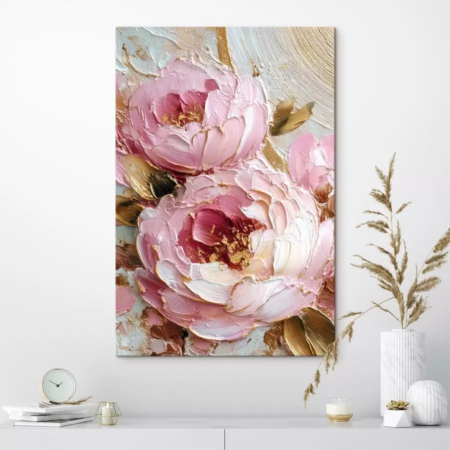 wall murals Volumetric petals: impasto art with vivid texture s45251