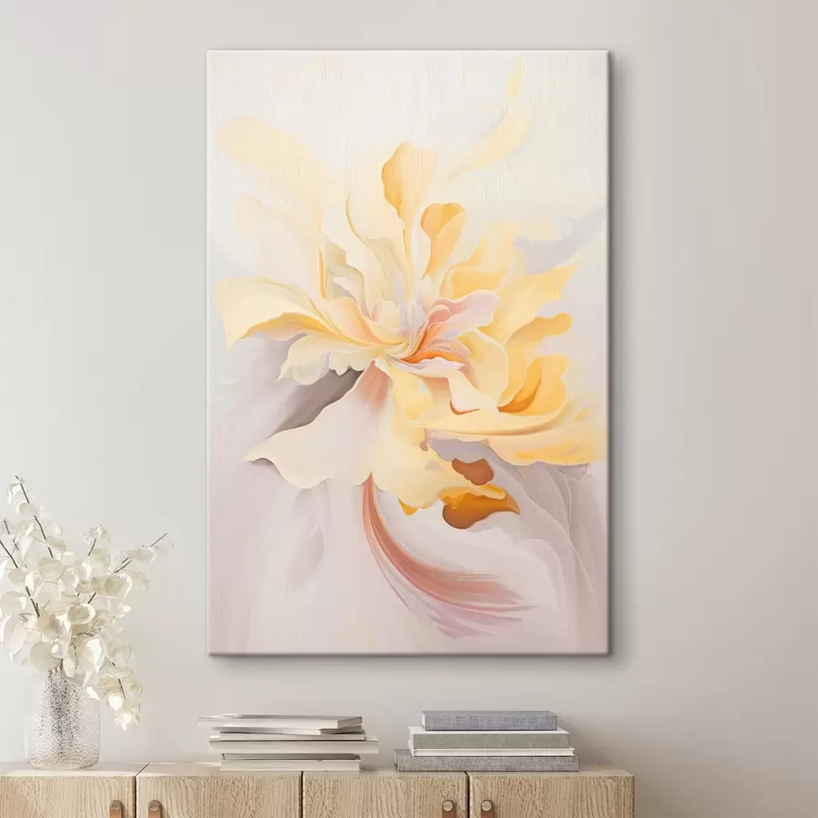 murales Flor delicada: pintura abstracta en tonos pastel s45256