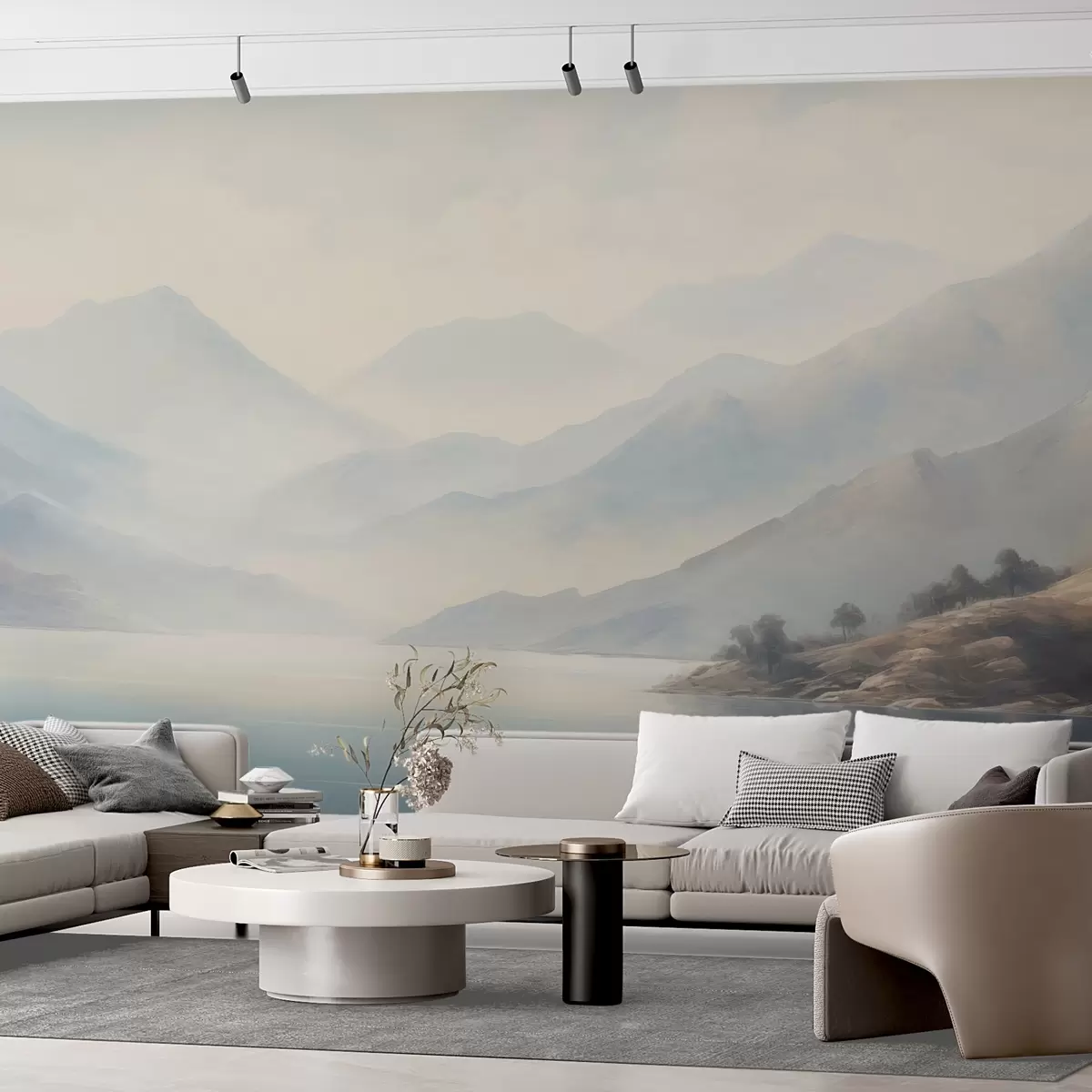 wall murals Mountains by the lake w04382