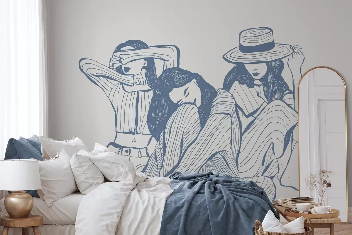 murales Chicas tonos azules w04384v1