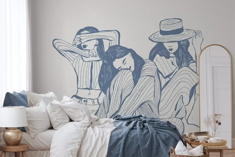murales Chicas tonos azules w04384v1