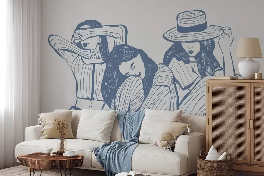 Wall Mural Photo Wallpaper Girls shades of blue w04384v1